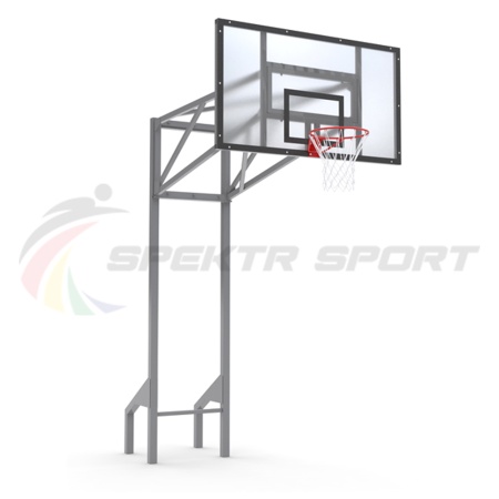 Купить Стойка баскетбольная уличная усиленная со щитом из оргстекла, кольцом и сеткой SP D 413 в Велиже 