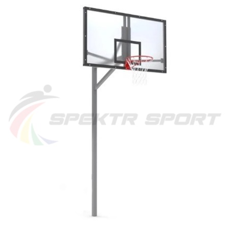 Купить Стойка баскетбольная уличная упрощенная со щитом из оргстекла, кольцом и сеткой SP D 412 в Велиже 